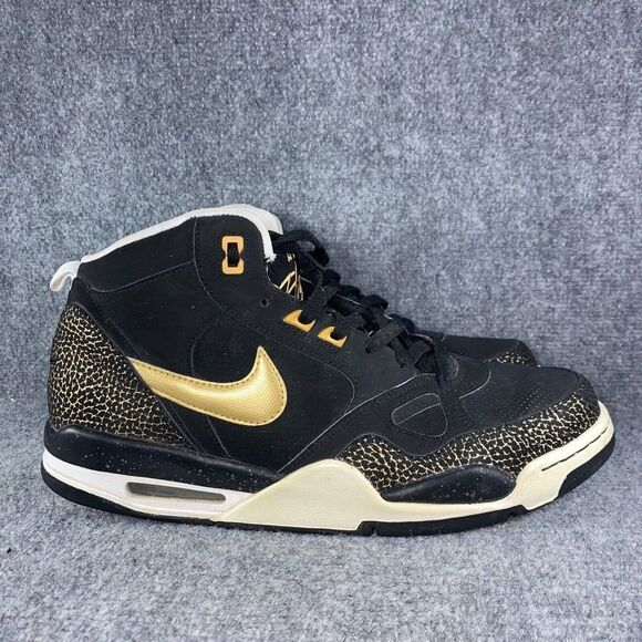 Nike Other - Nike Flight Mid 13 Mid Mens Size 13 Shoes Black Gold Athletic Sneakers